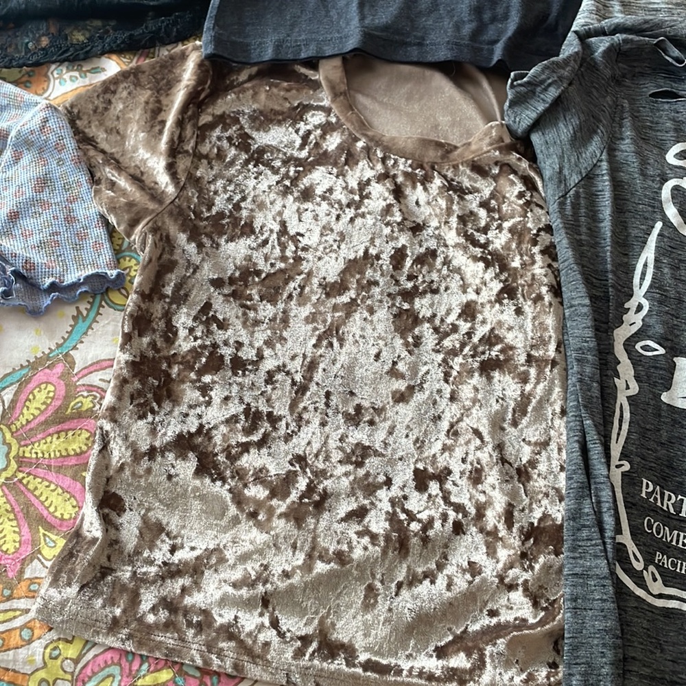 2 crop tops 4 tee shirts